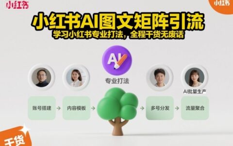 小红书AI图文矩阵引流，学习小红书专业打法，全程干货无废话