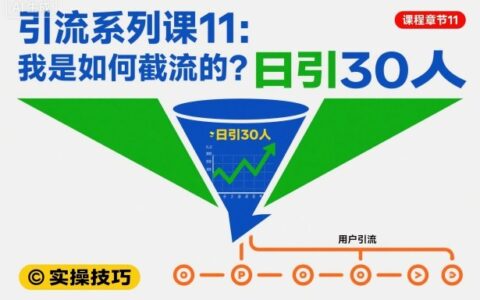 引流系列课11：我是如何截流的？日引30人【文档】