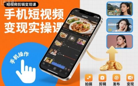 手机短视频变现实操课，短视频剪辑变现课