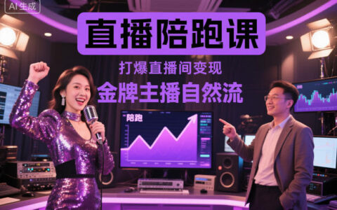 直播陪跑课，金牌主播自然流打爆直播间，复制高变现玩法