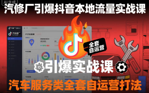 汽修厂引爆抖音本地流量实战课，汽车服务类全套自运营打法