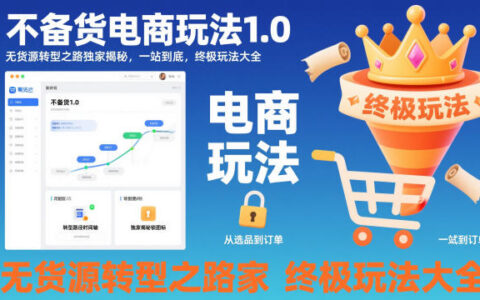 不备货电商玩法1.0，​无货源转型之路独家揭秘，一站到底，终极玩法大全