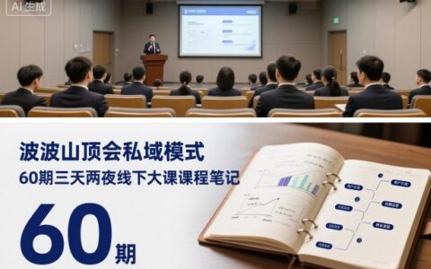 波波山顶会私域模式60期三天两夜线下大课课程笔记（文档）