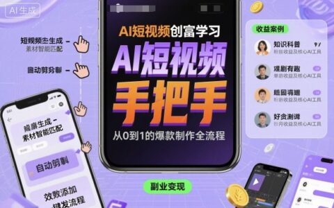AI短视频创富学习，手把手教会你制作AI短视频