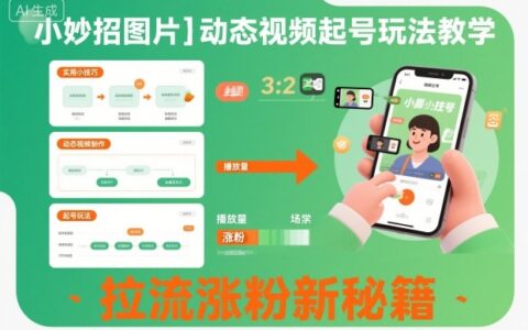 小妙招图片＋动态视频起号玩法教学，拉流涨粉新秘籍