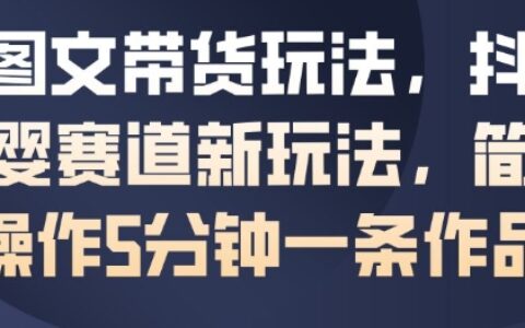 AI图文带货玩法，抖音母婴赛道新玩法，简单操作5分钟一条作品