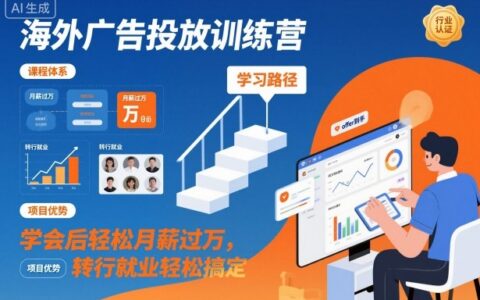 海外广告投放训练营，学会后轻松月薪过万，转行就业轻松搞定