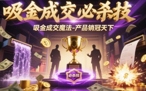 吸金成交必杀技，吸金成交魔法-产品销冠天下