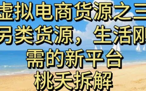 虚拟电商之三另类的货源，生活刚需的新平台