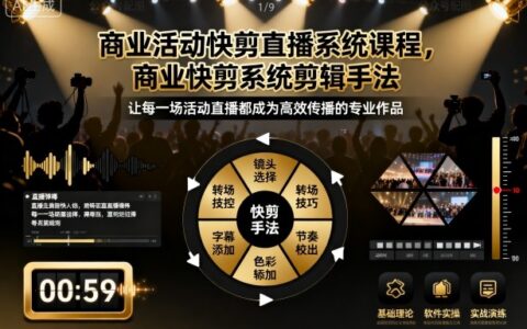 商业活动快剪直播系统课程，商业快剪系统剪辑手法