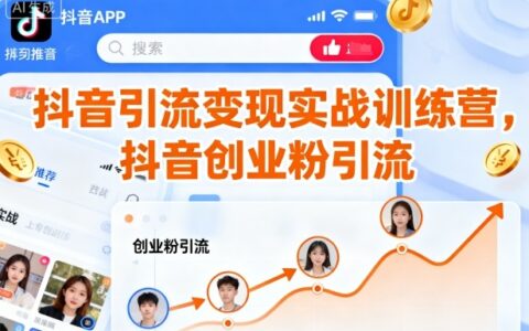 抖音引流变现实战训练营，抖音创业粉引流