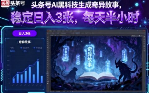 头条号AI黑科技生成奇异故事，稳定日入3张，每天半小时