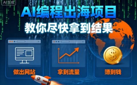 AI编程出海项目，教你尽快拿到结果-做出网站、拿到流量、賺到钱