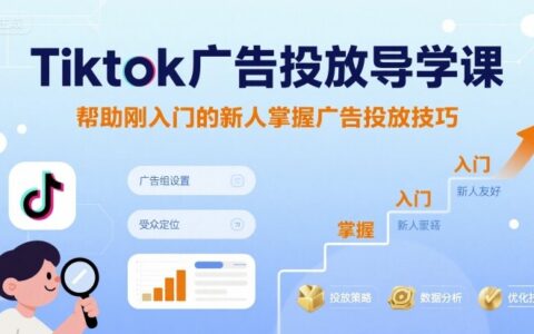 Tiktok广告投放导学课，帮助刚入门的新人掌握广告投放技巧