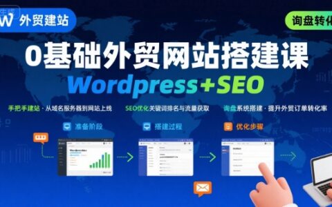 WordPress外贸建站+SEO优化课程，手把手教你从0到1搭建可获得询盘的外贸网站