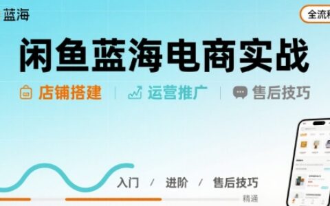 闲鱼蓝海电商实战，店铺搭建运营售后全流程