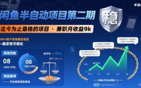 闲鱼半自动项目第二期，可能是迄今为止最稳的项目，兼职月收益9k
