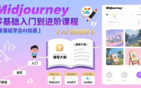 midjourney零基础入门到进阶课程，零基础学会AI绘画