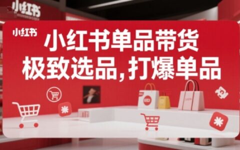 小红书单品带货，极致选品，打爆单品（更新）