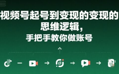视频号起号到变现的思维逻辑，手把手教你做账号