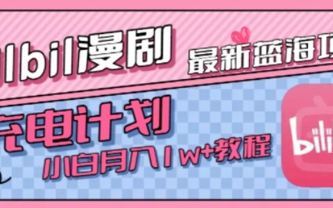 最新蓝海项目，B站充电计划，小白也能月入1w+