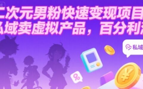 二次元男粉快速变现项目，私域卖虚拟产品，百分利润