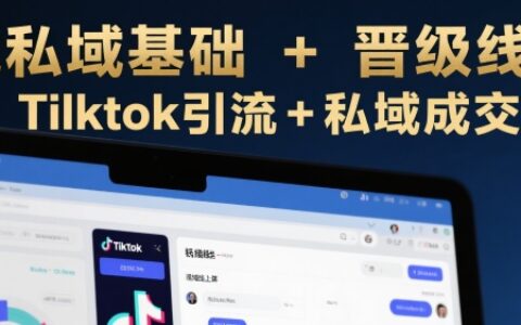 跨境私域基础+晋级线上课，Tilktok引流+私域成交
