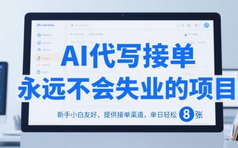 AI代写接单，永远不会失业的项目，新手小白友好，提供接单渠道，单日轻松 8张【揭秘】