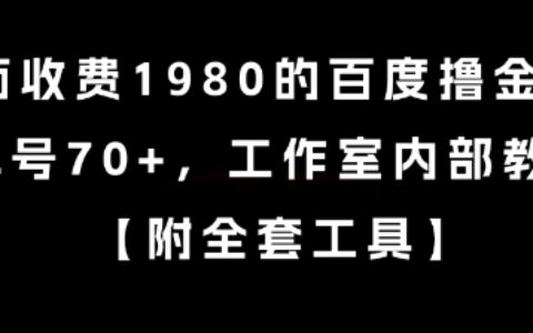 外面收费1980的百度撸金项目，单号70+，工作室内部教程【揭秘】