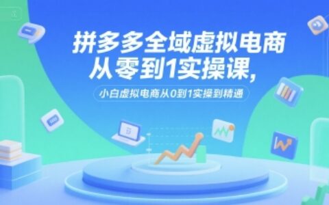 拼多多全域虚拟电商从零到1实操课，小白虚拟电商从0到1实操到精通