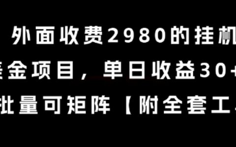 外面收费2980的挂G撸美金项目，单日收益30+美金，可批量可矩阵【揭秘】