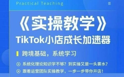 大卖家孵化中心TikTok实操课，TikTok小店成长加速器，跨境基础系统学习，一步一步带你开店