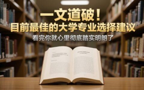 付费文章：一文道破！目前最佳的大学专业选择建议，看完你就心里彻底踏实明朗了