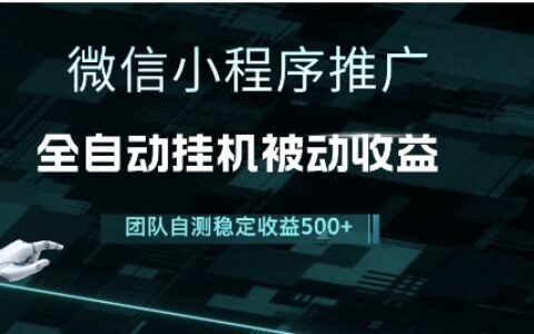 小程序推广项目最新3.0，上手简单，长期稳定，独家引流方法，让你真正实现睡后收入【揭秘】