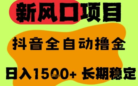 最新风口抖音无人直播掘金，纯暴力项目，无人撸音浪，全自动运行日入1.5k+，可矩阵放大【揭秘】