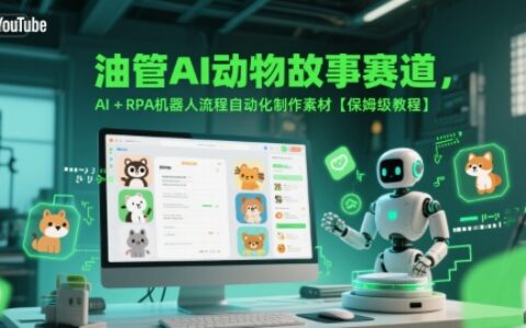 油管AI动物故事赛道，AI+RPA机器人流程自动化制作素材【保姆级教程】