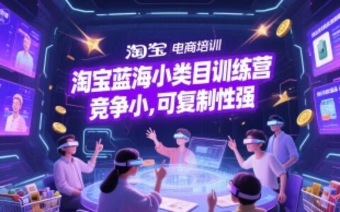 淘宝蓝海小类目训练营， 竞争小，可复制性强