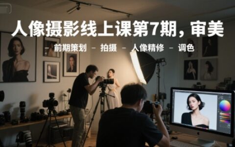 人像摄影线上课第7期，审美-前期策划-拍摄-人像精修-调色