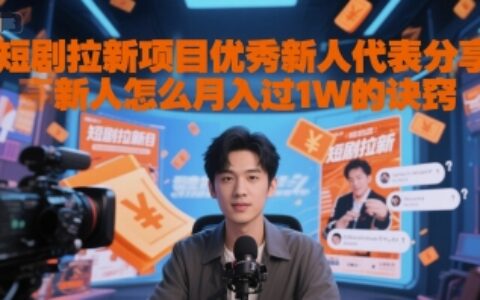 短剧拉新项目优秀新人代表分享新人怎么月入过1W的诀窍