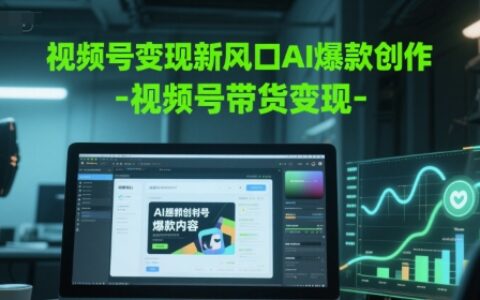 视频号变现新风口AI爆款创作-视频号带货变现