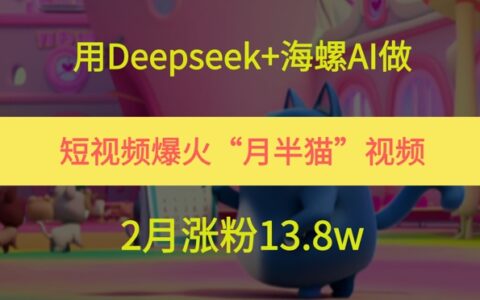 用Deepseek+海螺AI做短视频爆火“月半猫”视频，2月涨粉13.8w