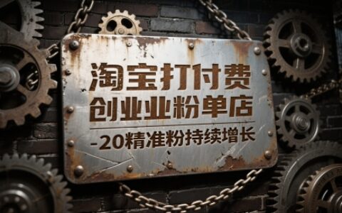 淘宝打付费创业粉单店每天稳定10-20精准粉持续增长【揭秘】