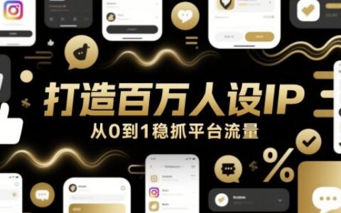 打造百万人设IP，从0到1稳抓平台流量