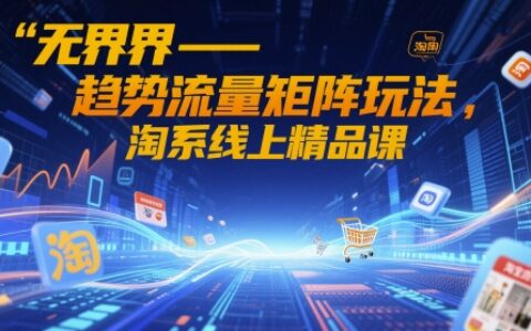 无界-趋势流量矩阵玩法，淘系线上精品课