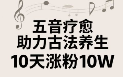 古法五音养生教程，五音疗愈的视频的制作方法，2-4小时就能学会，作者10天涨粉10W