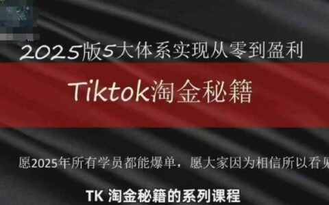 TikTok跨境2025淘金秘籍，​2025TikTok从0到盈利变现