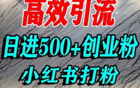 怎么打创业粉？小红书预算3000项目推荐引流精准创业粉，单人操作日引500+精准创业粉