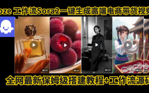 coze智能体sora2一键生成电商带货高端视频工作流保姆级拆解教程，无需剪辑，无需拍摄