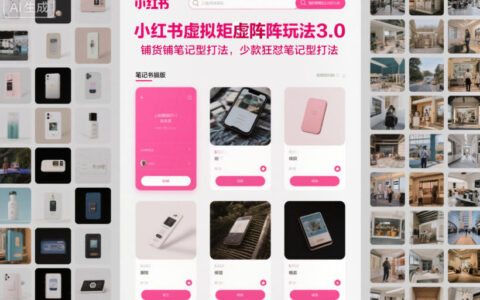 小红书虚拟矩阵玩法3.0，铺货铺笔记型打法，少款狂怼笔记型打法