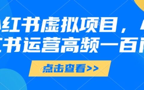 小红书虚拟项目，小红书运营高频一百问【文档】
